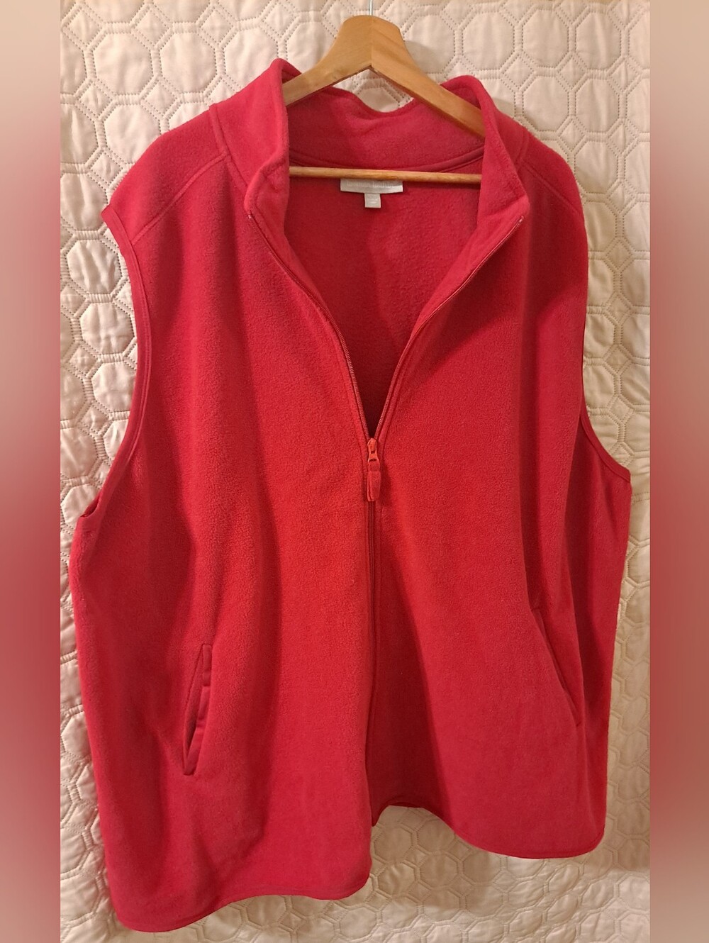 Woman Within Women's Zip-Front Fleece Vest - Red Sz 3X